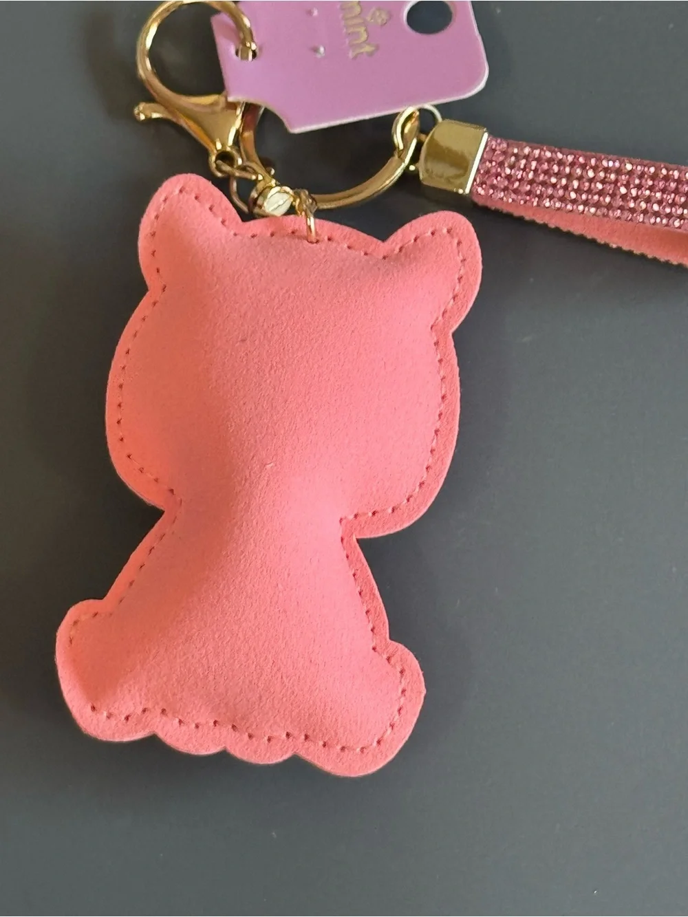 Mint Rhinestone Shiba Inu Dog Keychain Bag Charm NWT Red